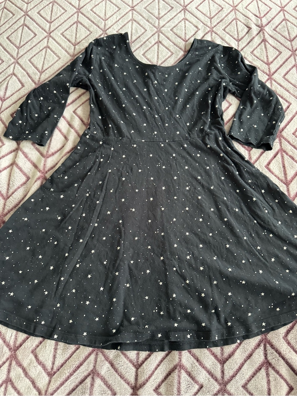 Old Navy Girls Black Dress with White Stars Size XL (14)